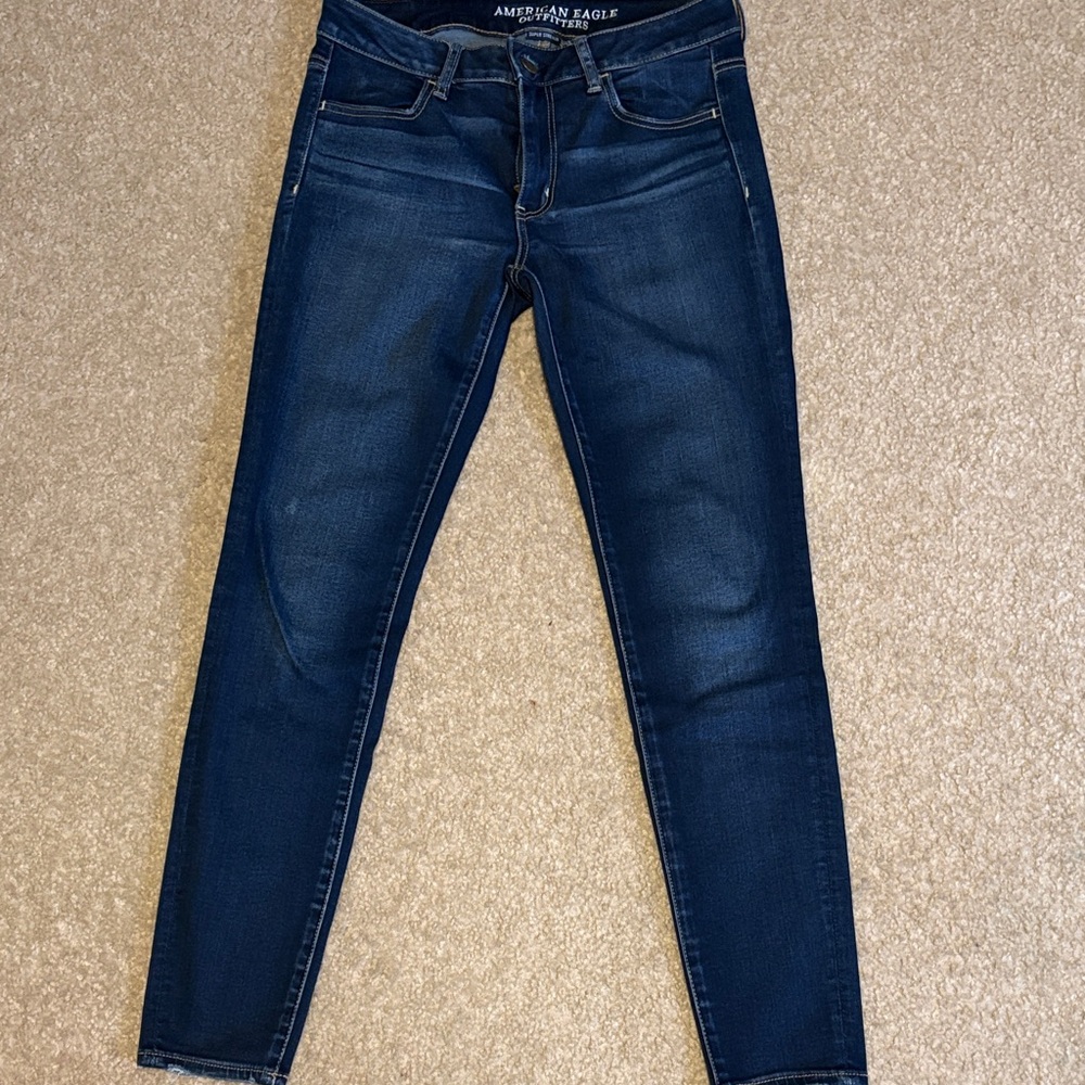 American Eagle Outfitters Women's Dark Blue Skinny Jeans